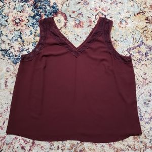 1.State Burgundy Lace Trim Camisole Tank Top Size 3X